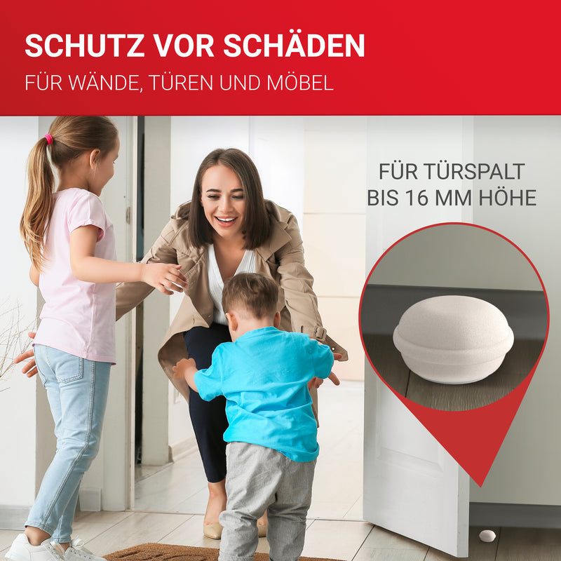 LouMaxx Türstopper Boden selbstklebend aus Gummi - 3er Set in Weiß - Türstopper Gummi in Macarons-Form
