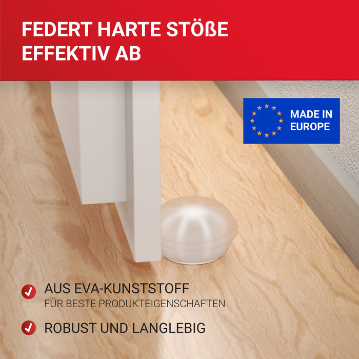 LouMaxx Türstopper Boden selbstklebend aus Gummi - 3er Set transparente Türstopper Gummi in Macarons-Form