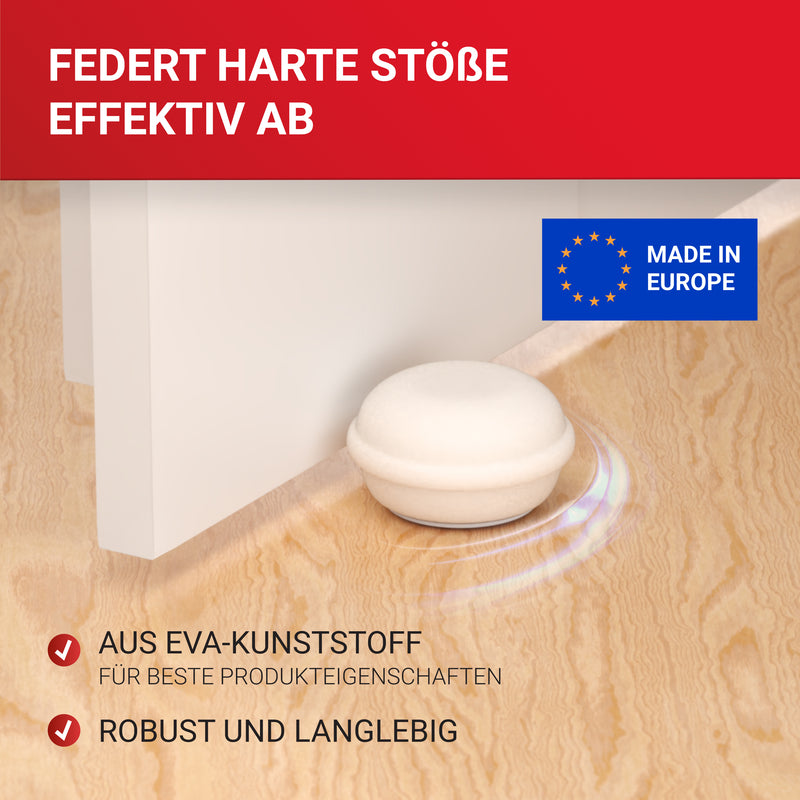 LouMaxx Türstopper Boden selbstklebend aus Gummi - 3er Set in Weiß - Türstopper Gummi in Macarons-Form