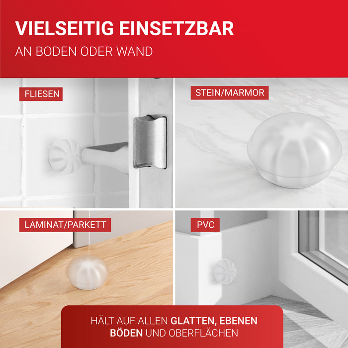 LouMaxx Türstopper Boden selbstklebend aus Gummi - 3er Set transparente Türstopper Gummi in Macarons-Form