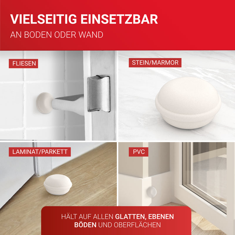 LouMaxx Türstopper Boden selbstklebend aus Gummi - 3er Set in Weiß - Türstopper Gummi in Macarons-Form