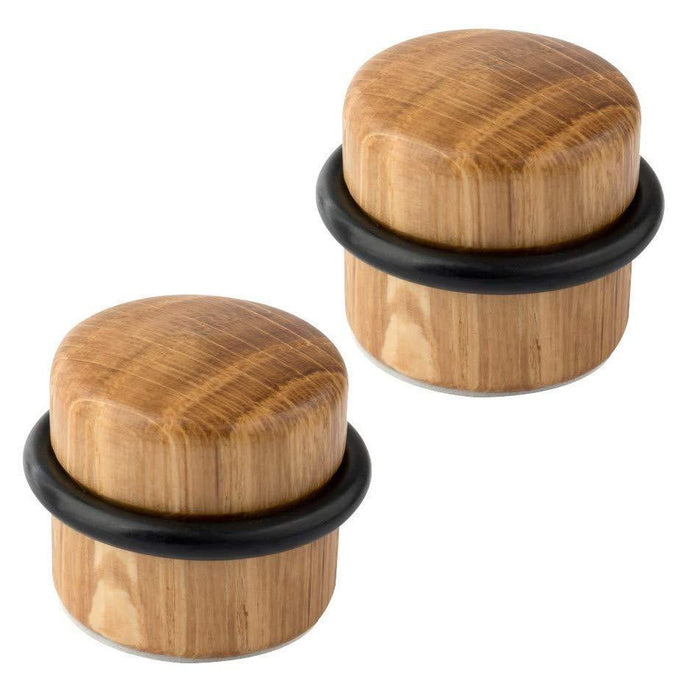 LouMaxx Türstopper Boden selbstklebend Holz, 2er Set - Türstopper Boden - Türstopper zum kleben - Selbstklebende Türstopper in Eiche–Optik