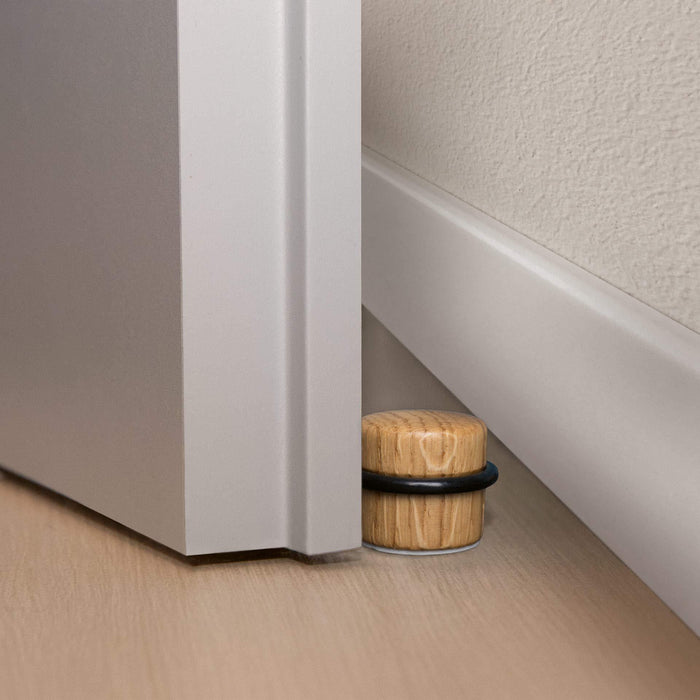 LouMaxx Türstopper Boden selbstklebend Holz, 2er Set - Türstopper Boden - Türstopper zum kleben - Selbstklebende Türstopper in Eiche–Optik