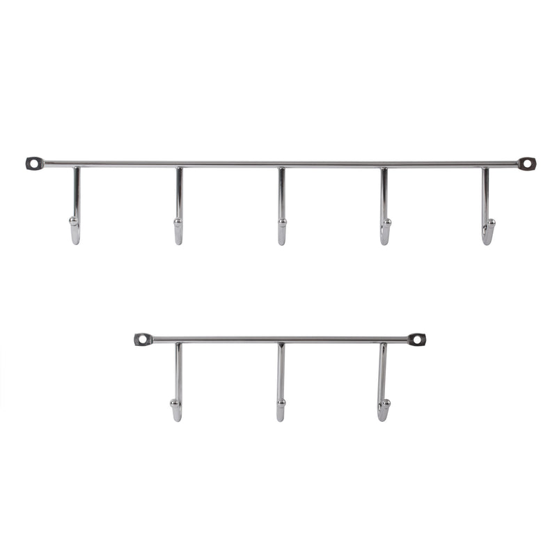 LouMaxx Hakenleiste – Kleiderhaken Wand 2er Set – Gaderobenhakenleiste – optimaler Helfer für Küche, Bad und Garage