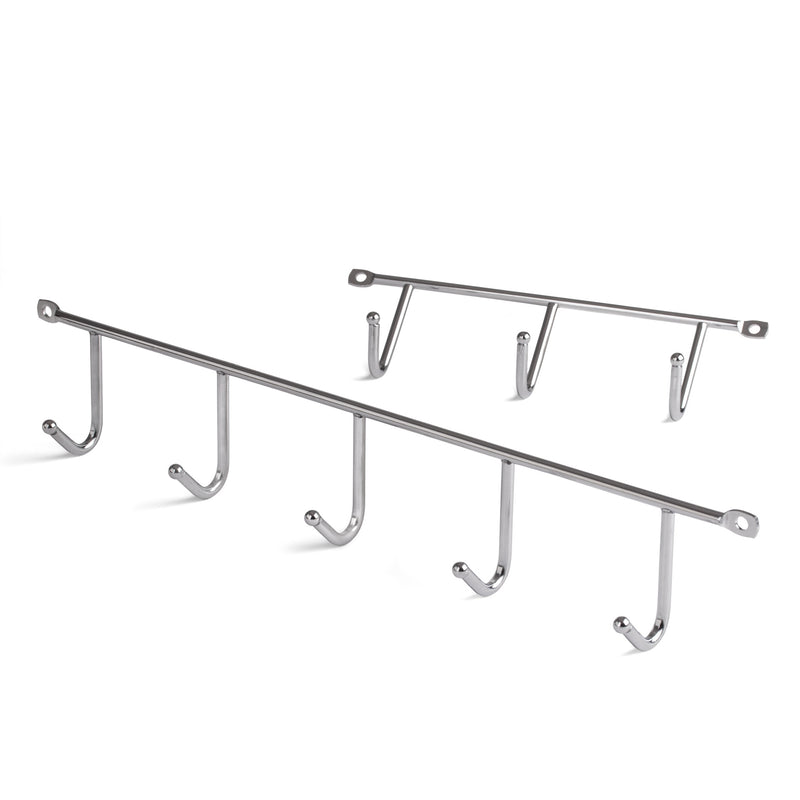 LouMaxx Hakenleiste – Kleiderhaken Wand 2er Set – Gaderobenhakenleiste – optimaler Helfer für Küche, Bad und Garage