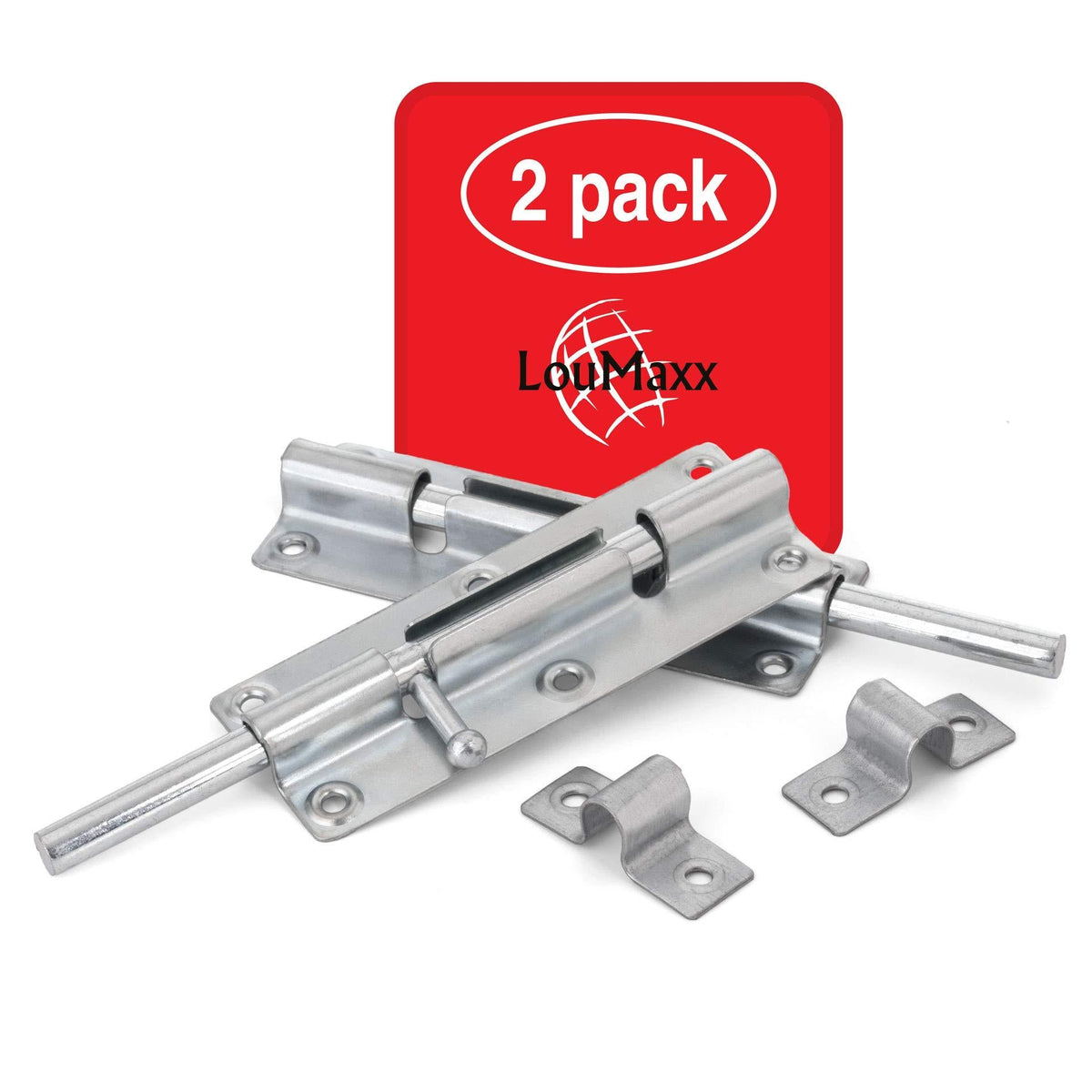 LouMaxx Türriegel 2er Set - Verriegelung Für Türen & Fenster 38x100 Mm Inkl. Schrauben