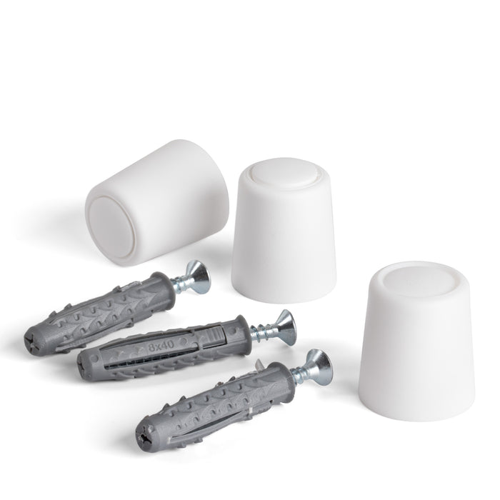 LouMaxx Türstopper Boden Schrauben aus Kunststoff - 3er Set in weiß - Türstopper Boden - Türstopper Kunststoff - Türstopper Bodenmontage