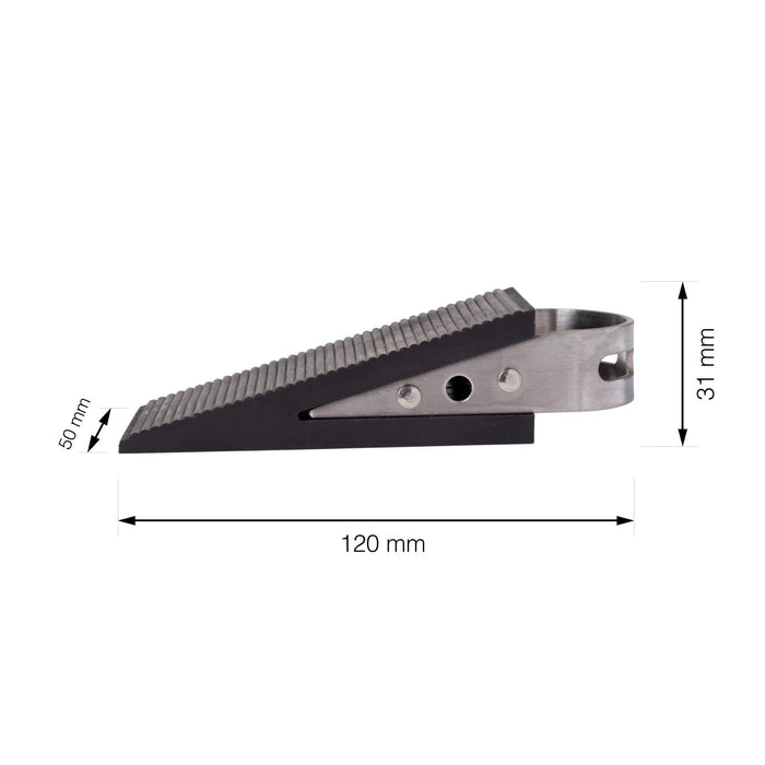 LouMaxx Türkeil mit Griff in Edelstahl-Optik 2er Set – Türstopper Boden praktische Handhabung durch den Griff