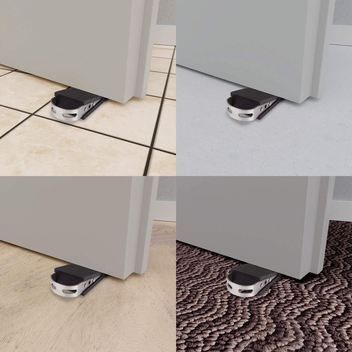 LouMaxx Türkeil mit Griff in Edelstahl-Optik 2er Set – Türstopper Boden praktische Handhabung durch den Griff