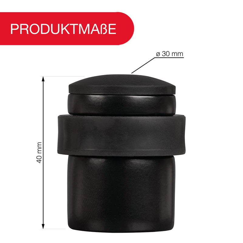 LouMaxx Türstopper Boden Metall zum Schrauben – 2er Set Tür Stopper in Schwarz matt –– Türstopper Boden Schrauben – Türstopper zum Schrauben auch geeignet für massive Türen