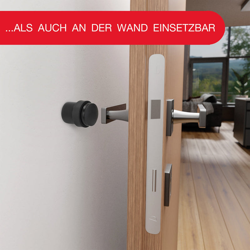 LouMaxx Türstopper Boden Metall zum Schrauben – 2er Set Tür Stopper in Schwarz matt –– Türstopper Boden Schrauben – Türstopper zum Schrauben auch geeignet für massive Türen