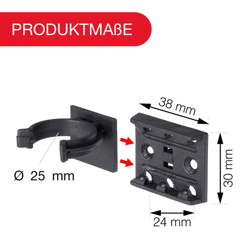 LouMaxx Sockelclips für Küchen Sockelblende - Küchensockel Befestigung inkl. Schrauben 10er Set Sockelblendenhalter in Schwarz