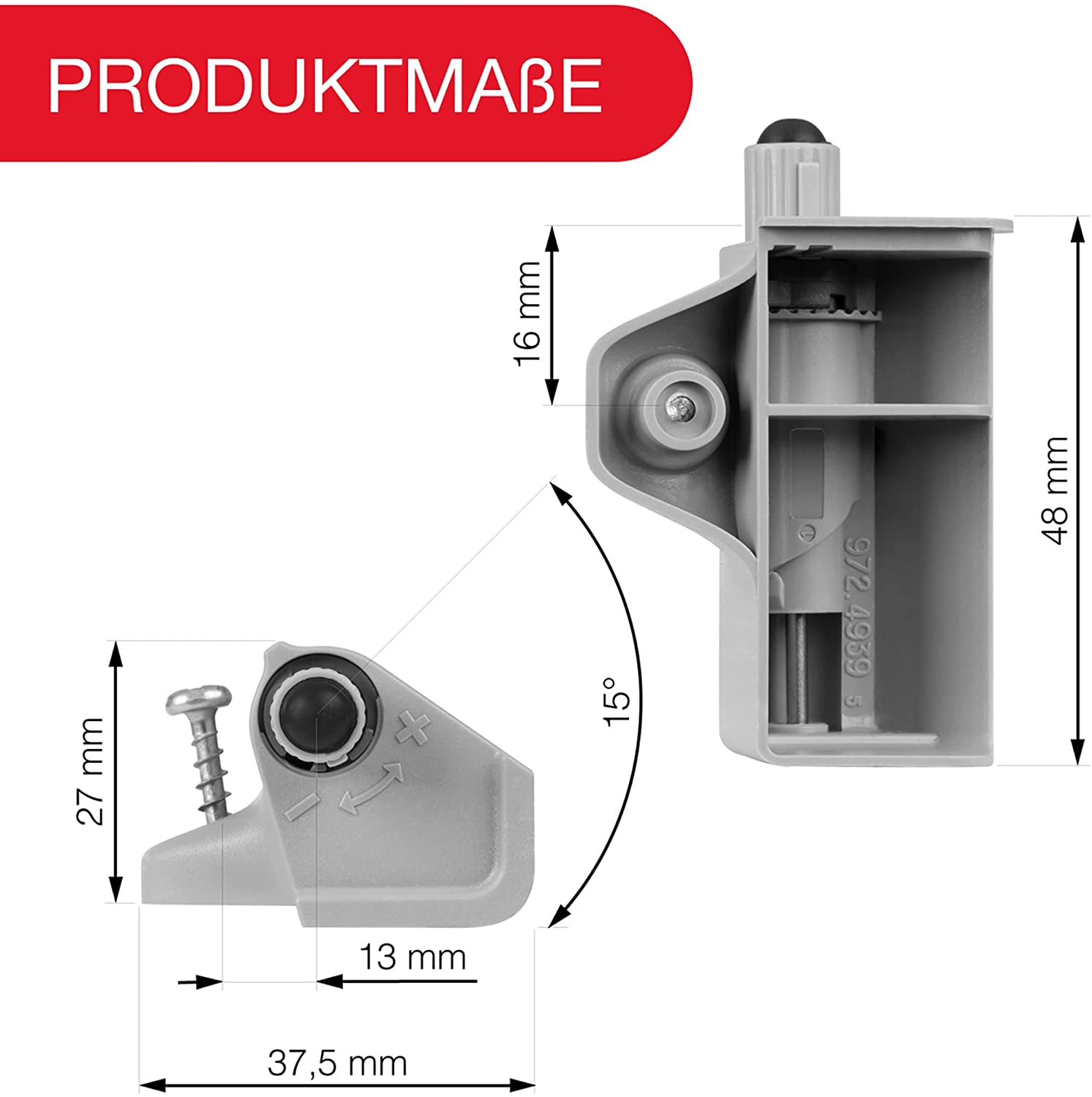 LouMaxx Softclose Scharnier Ø 35 mm mit integrierter Dämpfung – 2er Set  Scharniere Schranktür Eckanschlag mit Topfscharnier Schablone