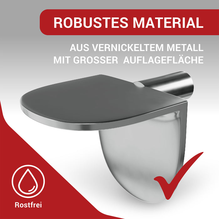 LouMaxx Winkelbodenträger Regalbodenträger 5mm - 40er Set Einlegebodenhalter Metall vernickelt - Einfach zu montierende Bodenträger für 5mm Lochbohrungen – Regalbodenhalter made in Europe