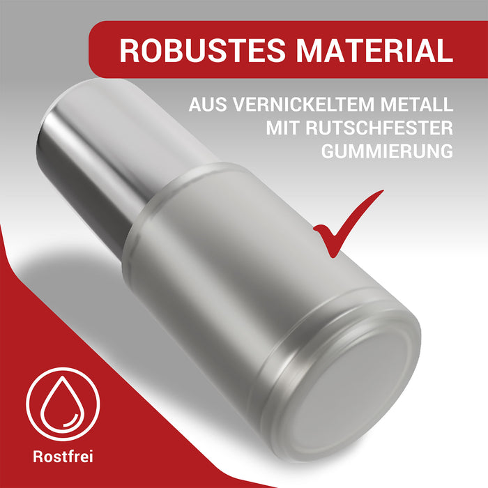 LouMaxx Regalbodenträger 5mm für Glasböden – 20er Set Vernickelte Regalstifte 5mm mit Gummierung – Langlebige Bodenträger 5mm für stabile Regalbrett Halterung in Schränken