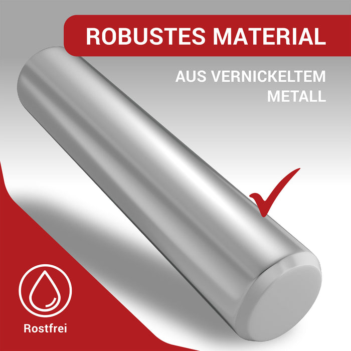 LouMaxx Regalbodenträger 5mm – 50 Stück Einlegeboden Halter – Bodenträger für Einlegeböden – Fachbodenträger vernickelt – Regalbodenhalter – Regalbrett Halterung – Bodenträger 5mm aus massivem Stahl