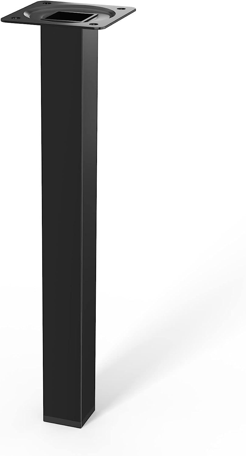 LouMaxx Tischbeine Metall eckig – Stahlrohrfüße 25x25x100mm inkl. Schrauben – Tischbeine schwarz mit Anschraubplatte – Hochwertige Tischfüße für individuelle DIY-Möbel – 4er Set in Schwarz