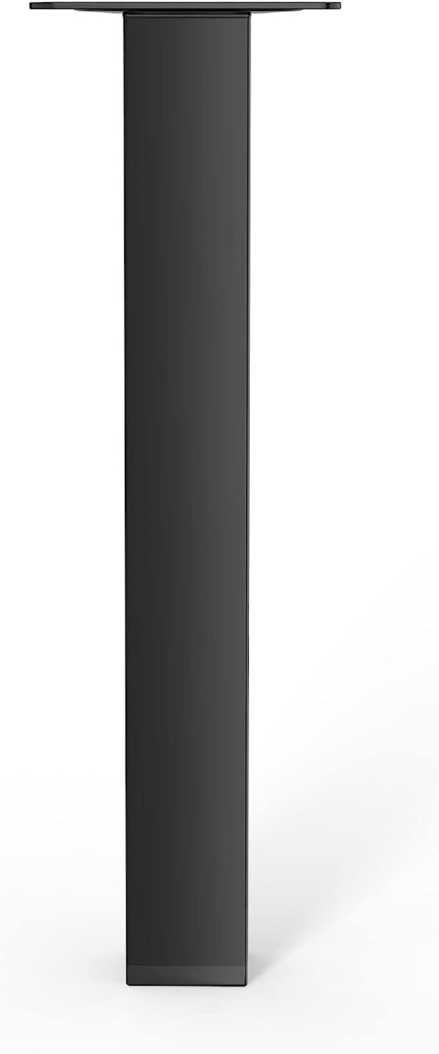 LouMaxx Tischbeine Metall eckig – Stahlrohrfüße 25x25x100mm inkl. Schrauben – Tischbeine schwarz mit Anschraubplatte – Hochwertige Tischfüße für individuelle DIY-Möbel – 4er Set in Schwarz