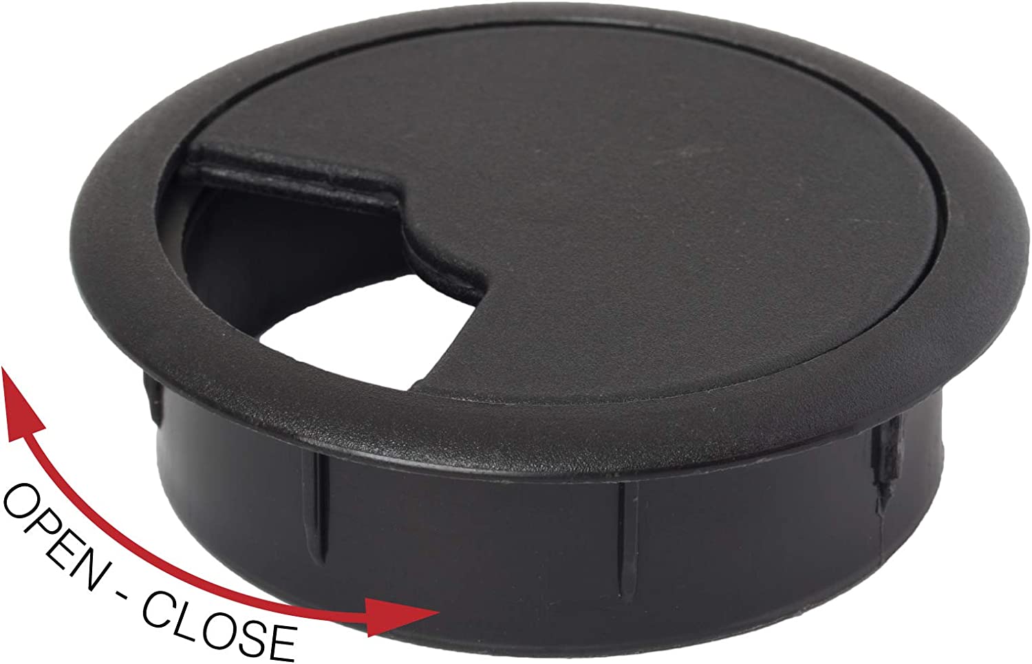 LouMaxx Kabeldurchführung Schreibtisch Ø 60mm – 8er-Set Kunststoff schwarz -  Kabeldurchlass - Für mehr Ordnung und Übersicht am Arbeitsplatz