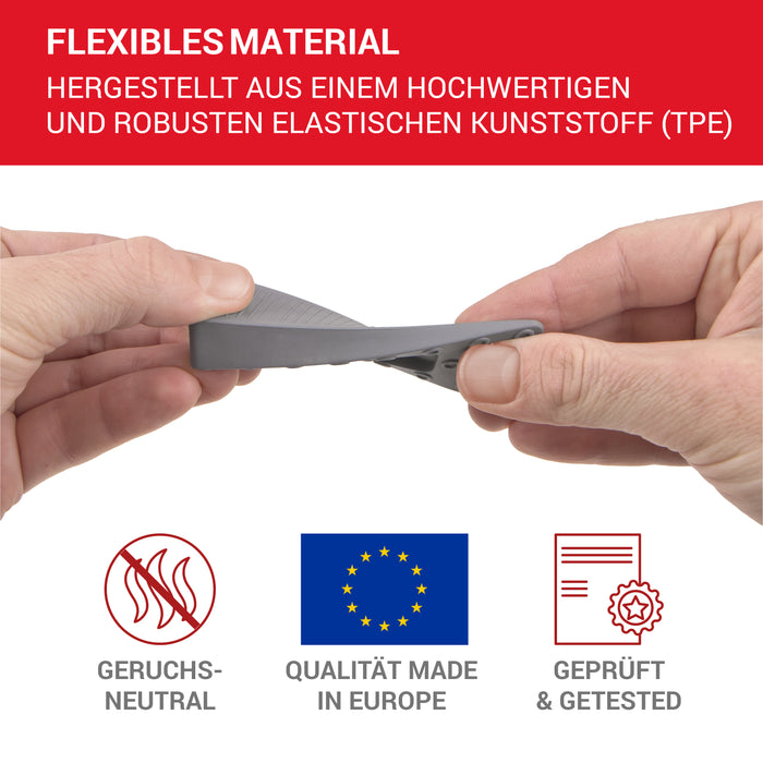 LouMaxx Türkeil - Türstopper Boden 3er Set, grau - Türstopper Keil aus Gummi - Türstopper Gummi - Türkeil Gummi