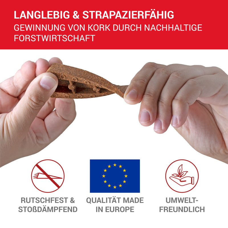 LouMaxx Türkeil - Türstopper Boden 3er Set, Kork - Türstopper Keil aus Kork und Gummi - Türstopper Gummi - Türkeil Gummi - Geruchsfreier Gummikeil bietet perfekten Halt auf allen Böden