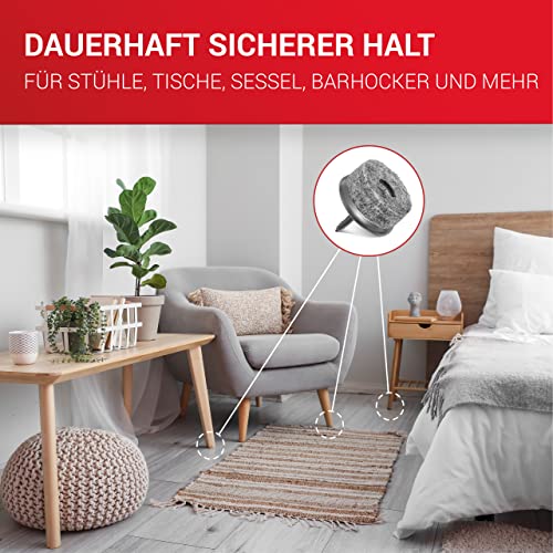 LouMaxx Stuhl Filzgleiter Schrauben Ø 30mm | Stuhlgleiter mit 6mm dickem Filz & Metalleinfassung | Filzgleiter zum Schrauben | Premium Filzgleiter für Stühle und Möbel | 20er Set Bodengleiter in Grau