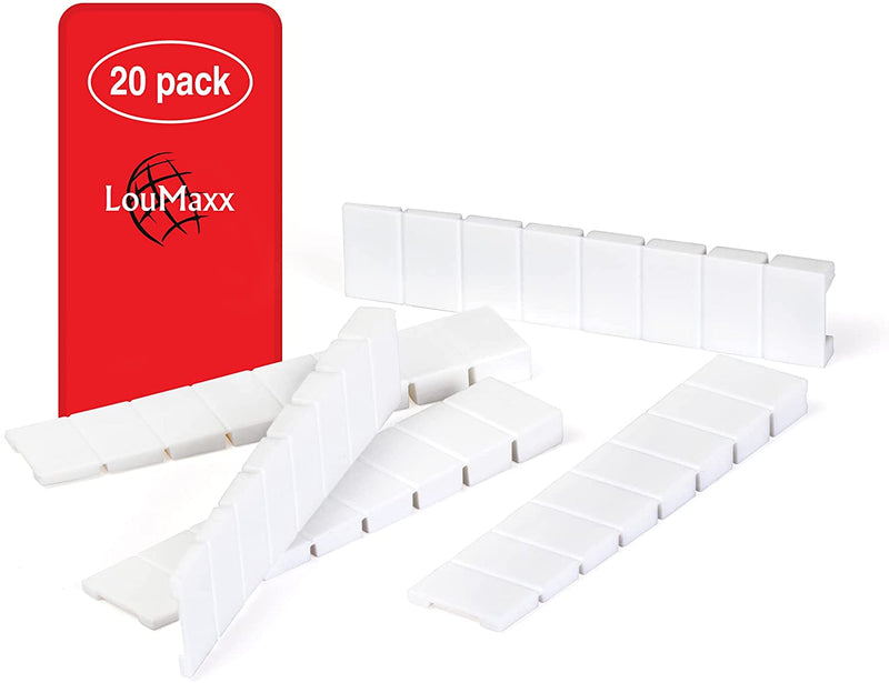 LouMaxx Möbelkeile| Unterlegkeile 8 x 20 x 100 mm in Weiß | Keile Kunststoff mit integrierten Sollbruchstellen…