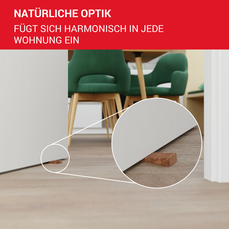LouMaxx Türkeil - Türstopper Boden 3er Set, Kork - Türstopper Keil aus Kork und Gummi - Türstopper Gummi - Türkeil Gummi - Geruchsfreier Gummikeil bietet perfekten Halt auf allen Böden