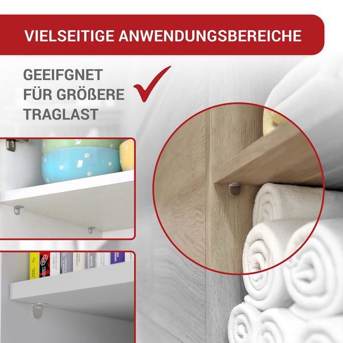 LouMaxx Winkelbodenträger Regalbodenträger 5mm - 40er Set Einlegebodenhalter Metall vernickelt - Einfach zu montierende Bodenträger für 5mm Lochbohrungen – Regalbodenhalter made in Europe