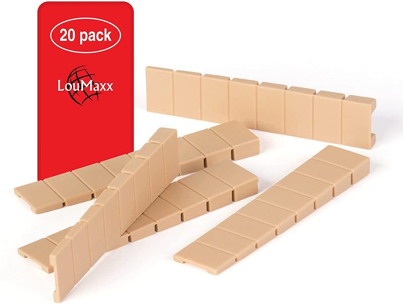 LouMaxx Möbelkeile 10er Set | Unterlegkeile 8 x 20 x 100 mm in Beige | Keile Kunststoff mit integrierten Sollbruchstellen…