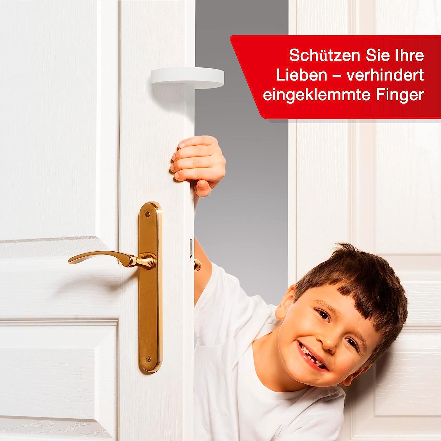 LouMaxx Klemmschutz für Türen - 6er Pack in weiß - Klemmschutz Tür - Türstopper Baby - Türstopper Kinder - Türschutz Baby – robuster Fenster Schutz