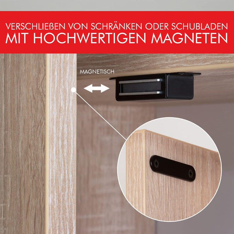 LouMaxx Magnetschnäpper Edelstahl - Haltekraft 6kg - 6er Set