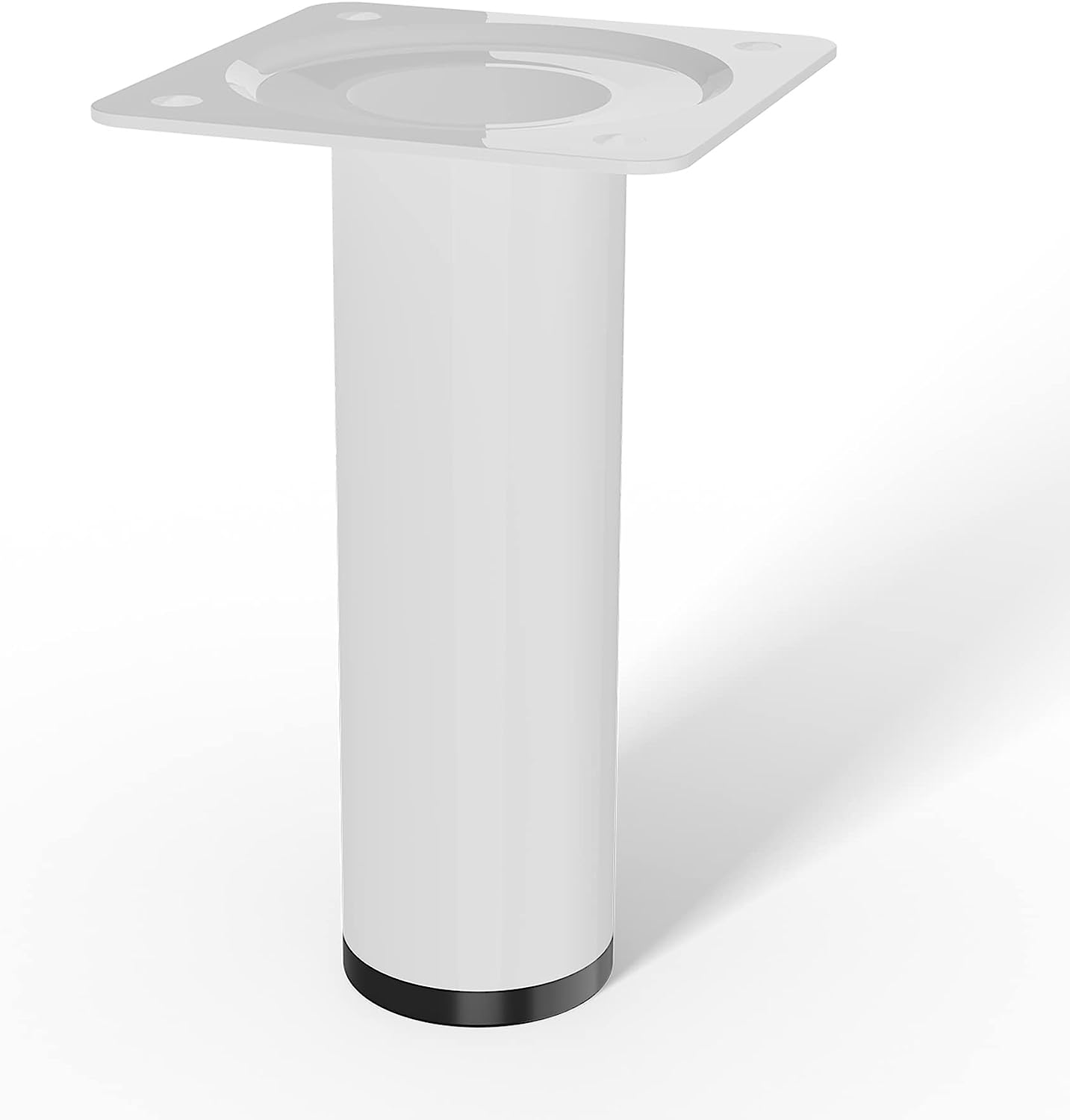 LouMaxx Tischbeine Metall rund – Stahlrohrfüße Ø 30 mm x 100mm inkl. Schrauben – Tischbeine weiß mit Anschraubplatte – Hochwertige Tischfüße für individuelle DIY-Möbel – 4er Set in Weiß