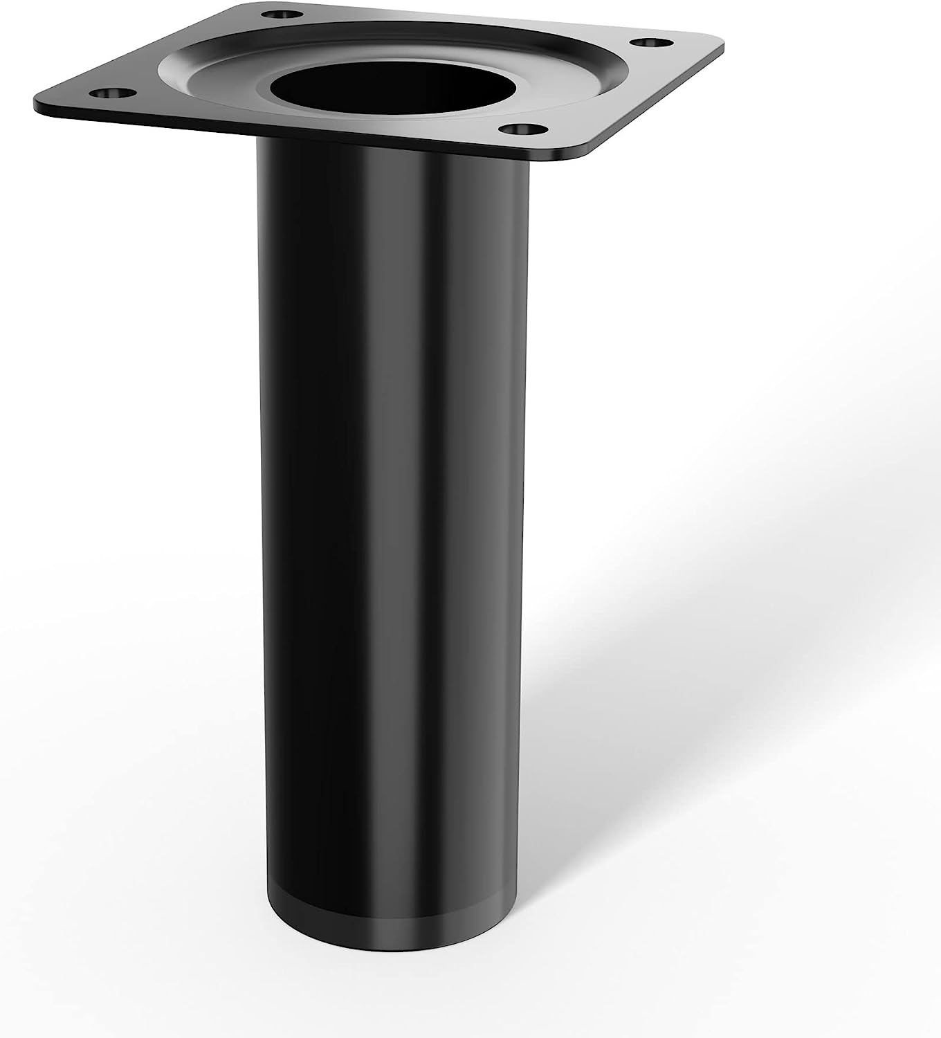 LouMaxx Tischbeine Metall rund – Stahlrohrfüße Ø 30 mm x 100mm inkl. Schrauben – Tischbeine schwarz mit Anschraubplatte – Hochwertige Tischfüße für individuelle DIY-Möbel – 4er Set in Schwarz