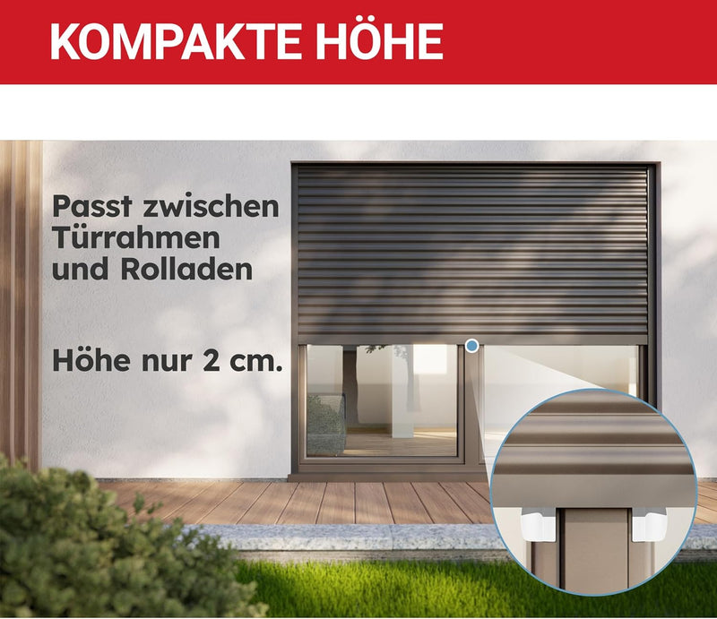 Balkontürgriff außen weiß, flach - 2er-Set mit Schraubenabdeckung