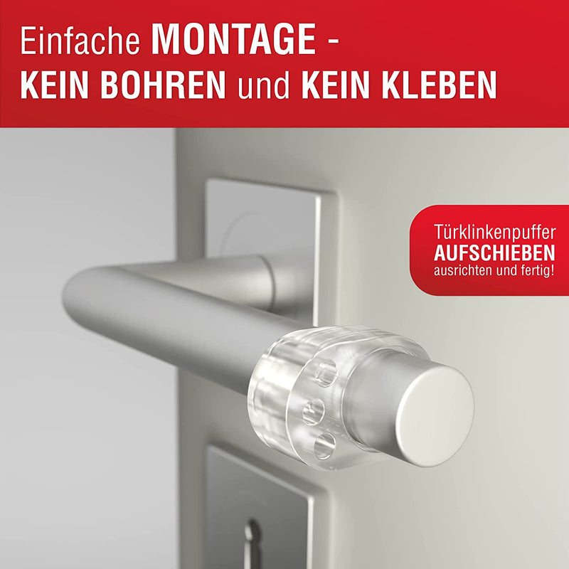 LouMaxx Türklinkenpuffer - 6er Set transparente Türstopper für Türklinke und Fensterklinke Anschlagdämpfer zum Schutz vor Macken