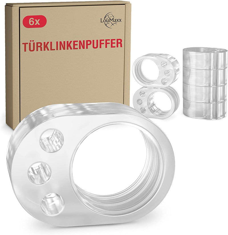 LouMaxx Türklinkenpuffer - 6er Set transparente Türstopper für Türklinke und Fensterklinke Anschlagdämpfer zum Schutz vor Macken