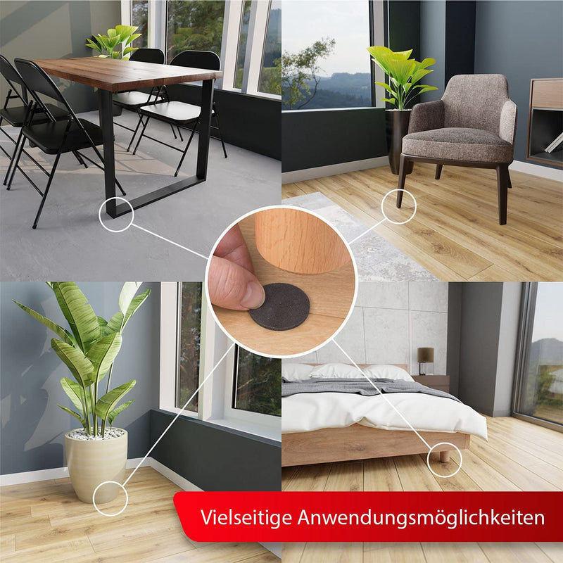LouMaxx Antirutsch Pads selbstklebend | 144 x Anti Rutsch Möbelstopper schwarz, rund Ø 15 mm | rutschhemmend mit extra starkem Halt