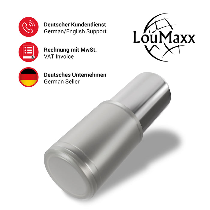 LouMaxx Regalbodenträger 5mm für Glasböden – 20er Set Vernickelte Regalstifte 5mm mit Gummierung – Langlebige Bodenträger 5mm für stabile Regalbrett Halterung in Schränken
