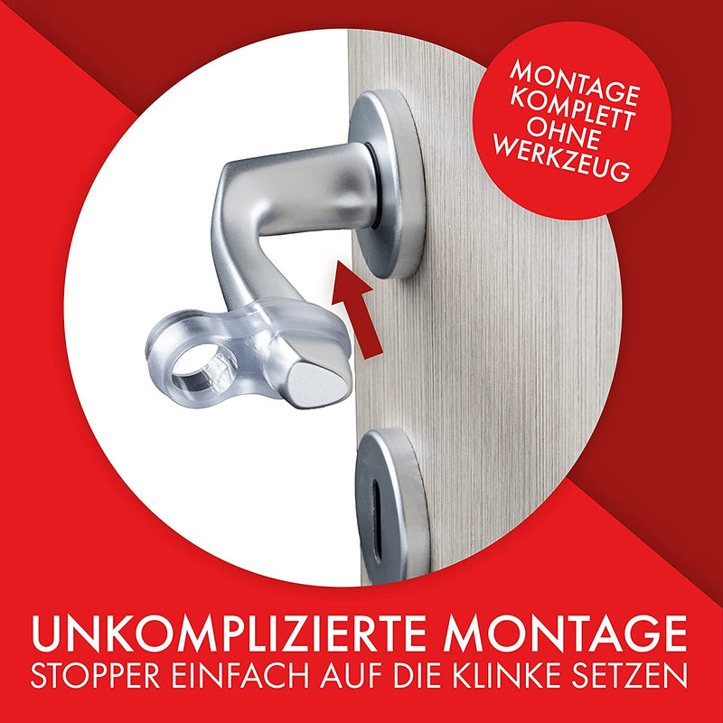 LouMaxx Türklinkenpuffer - 6er Set transparente Doppel Türstopper Klinke – Türgriff Puffer - Türgriff Stopper - Türgriff Schutz