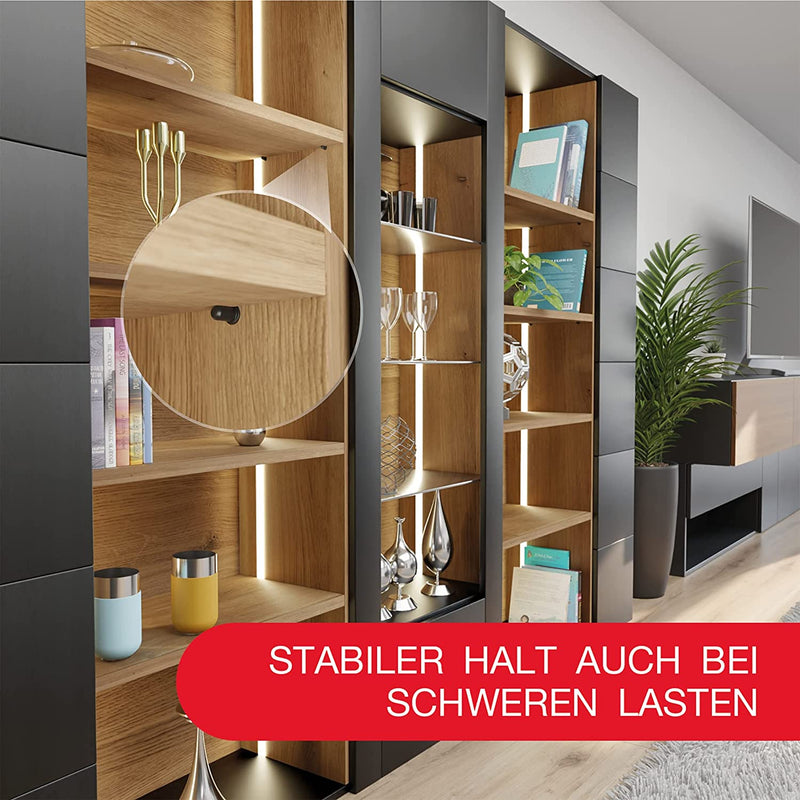 LouMaxx Bodenträger 5mm 40 Stück in Schwarz – Einlegeboden Halter - Regalstifte 5mm - Bodenträger für Einlegeböden - Regalbodenträger aus massivem Stahl