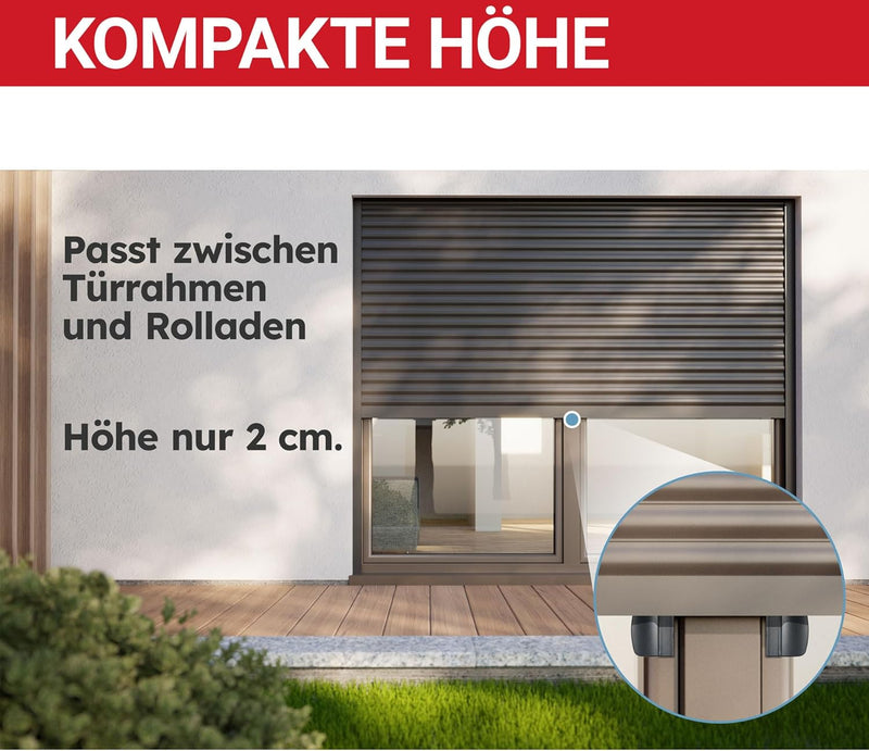 LouMaxx Balkontürgriff außen anthrazit für platzsparende Montage zwischen Tür und Rolladen. 2er Set Terrassentür Griff inkl. Schrauben, Ziehgriff mit Schraubenabdeckung