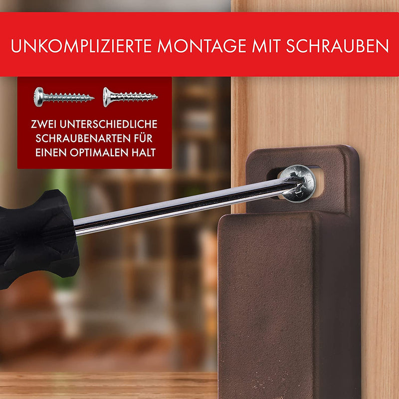 LouMaxx Magnetschnäpper stark - Haltekraft 4kg - 10er Set in braun – Türmagnet - Magnetverschluss - Tür Magnet - Magnetverschluss Schrank