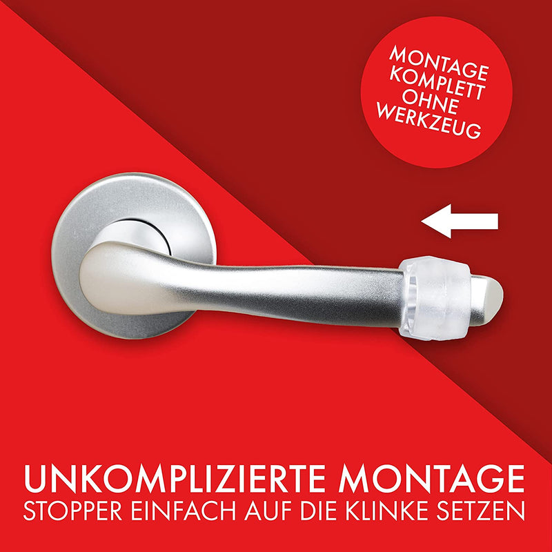 LouMaxx Türklinkenpuffer - 12er Set transparente Doppel Türstopper Klinke – Türgriff Puffer - Türgriff Stopper - Türgriff Schutz – leicht montiert