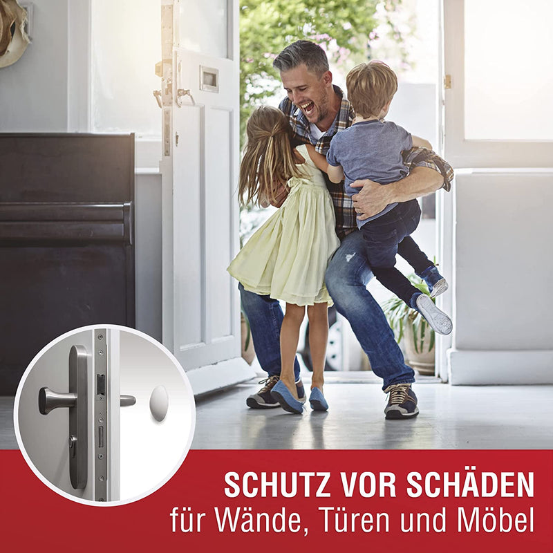 LouMaxx Türstopper Wand selbstklebend oder zum Schrauben Ø 40 mm - 10er Set weiße Wandstopper selbstklebend - Türpuffer Wand