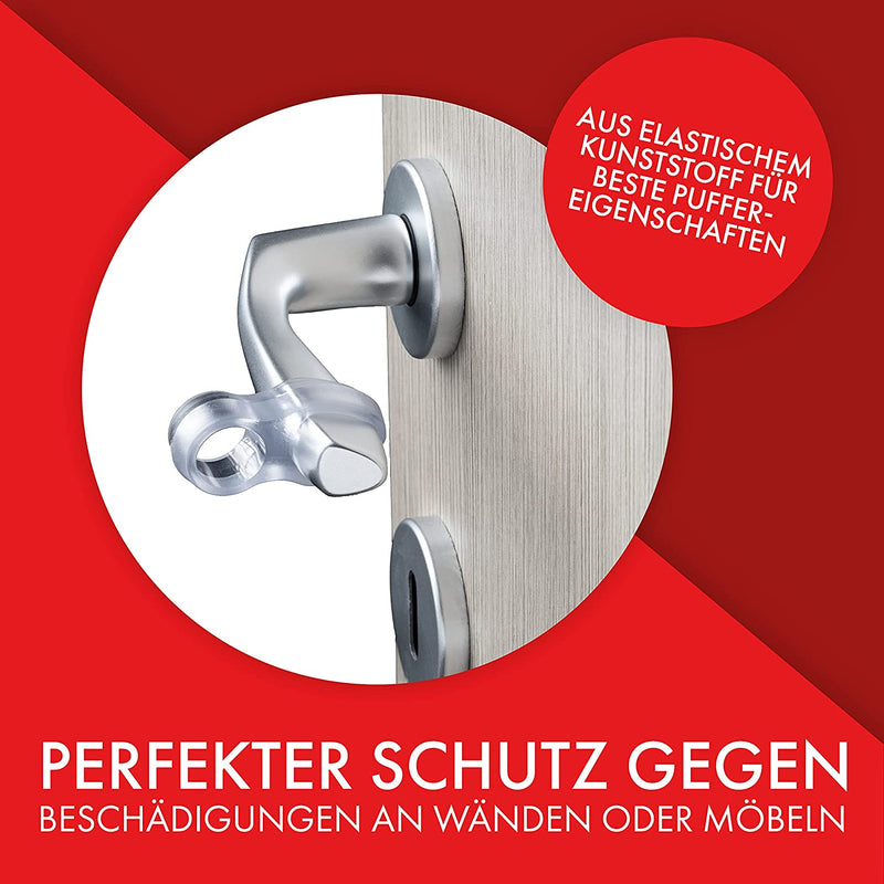 LouMaxx Türklinkenpuffer - 12er Set transparente Doppel Türstopper Klinke – Türgriff Puffer - Türgriff Stopper - Türgriff Schutz – leicht montiert