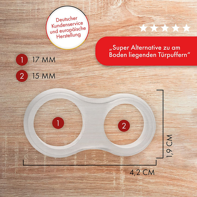 LouMaxx Türklinkenpuffer - 6er Set transparente Doppel Türstopper Klinke – Türgriff Puffer - Türgriff Stopper - Türgriff Schutz