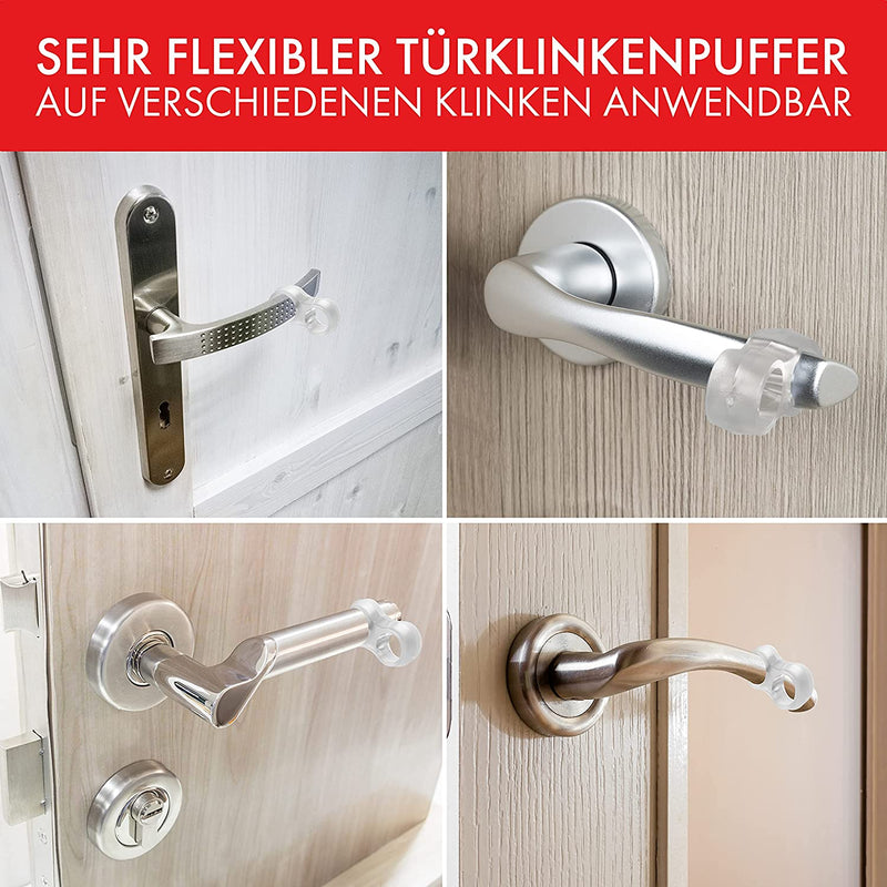 LouMaxx Türklinkenpuffer - 6er Set transparente Doppel Türstopper Klinke – Türgriff Puffer - Türgriff Stopper - Türgriff Schutz