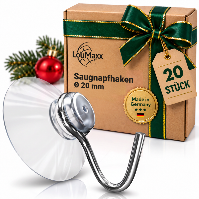 Saugnapf-Haken Ø 20 mm transparent - 20er-Set