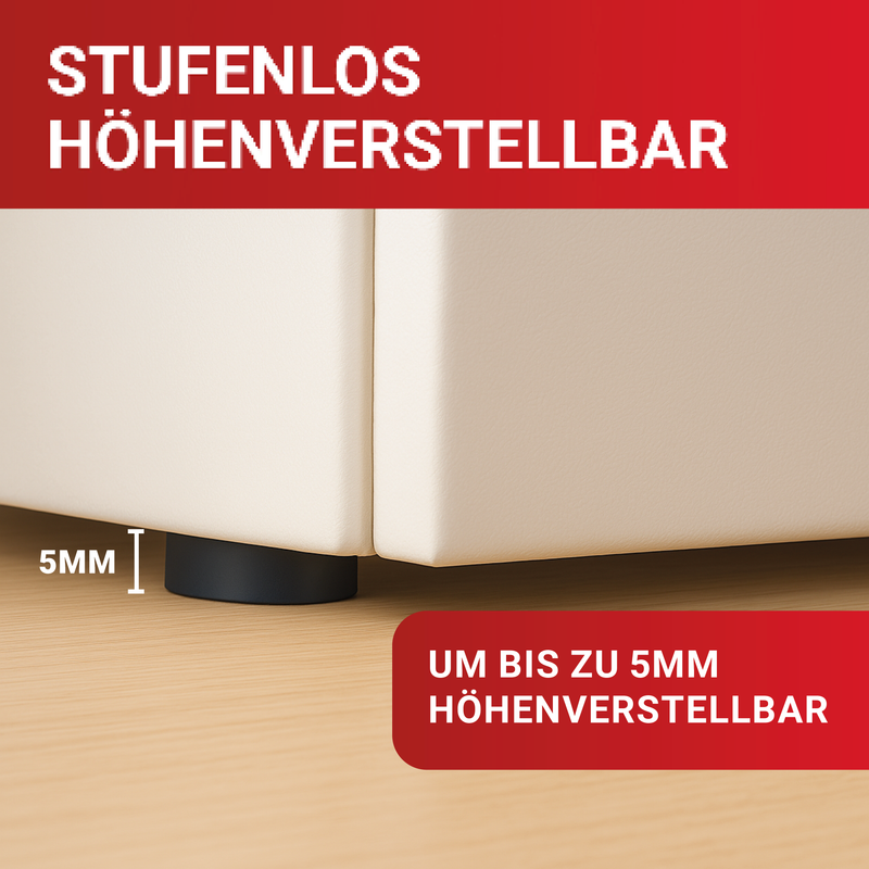 LouMaxx Möbelfüße höhenverstellbar – 4er Set Mini Schrank Füße aus robustem ABS-Kunststoff – Füße für Möbel mit Tragfähigkeit bis 200 kg – Stabile Schrank Erhöhung in Anthrazit inkl. Montagematerial